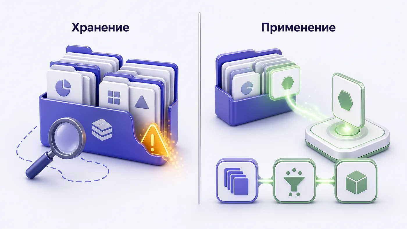 Хранение знания и его применение - принципиально разные задачи, и PMO по умолчанию останавливается на первой